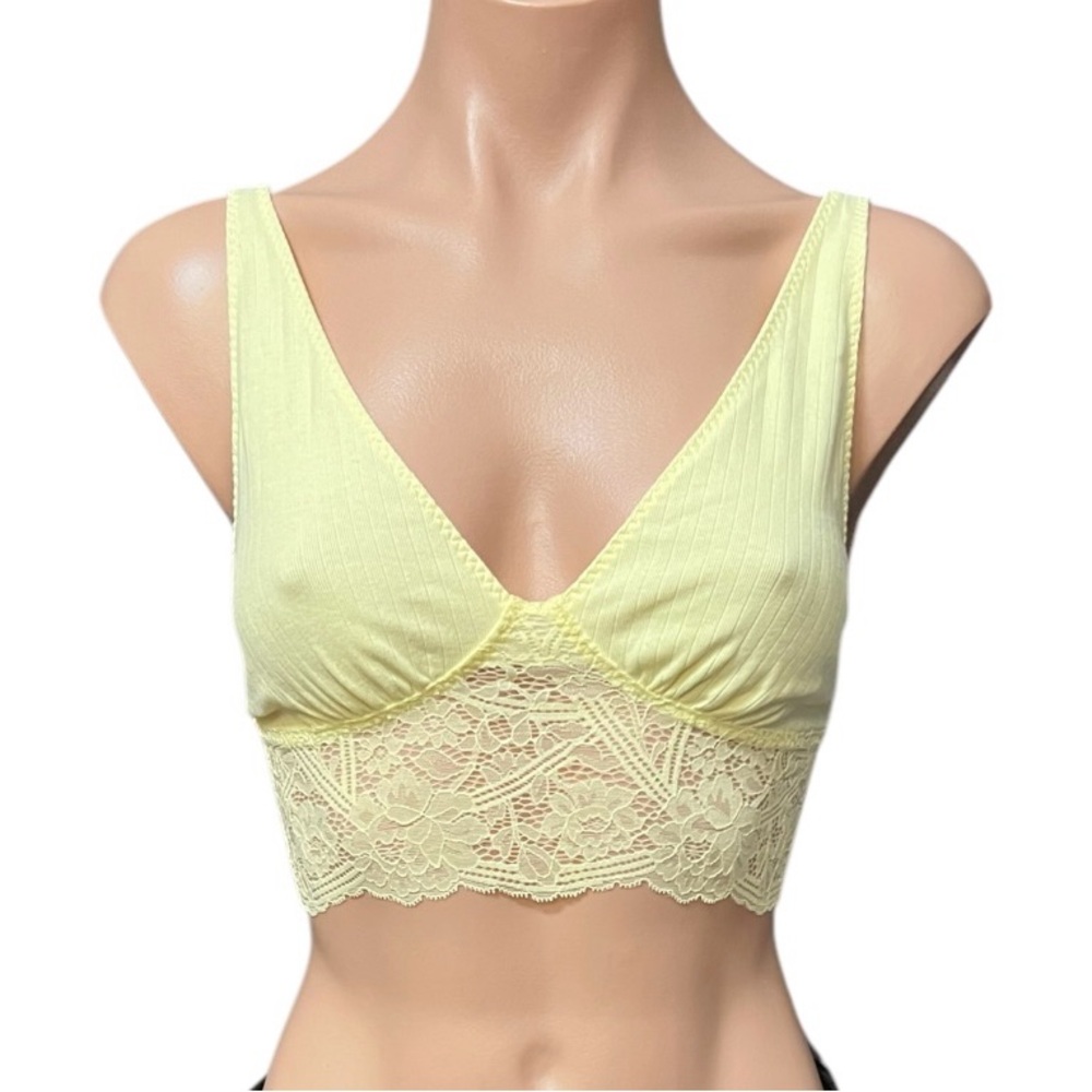 Free People Intimately Daybreak Yellow Lace Bralette XS NWT